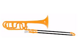 CLASSIC CANTABILE - KUNSTSTOF TROMBONE ORANJE MET KWARTVENTIEL (by COOLWIND)